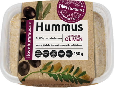 Hummus - schwarze Oliven